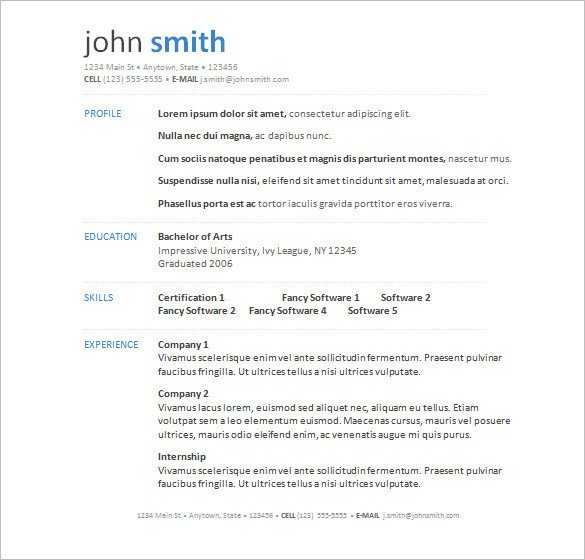 Ms Word Resume Template Download 34 Microsoft Resume Templates Doc Pdf