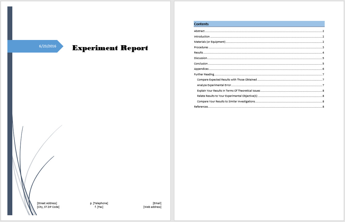 Ms Word Template Free Download Experiment Report Template Microsoft Word Templates