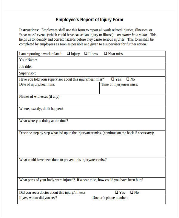 Near Miss Reporting Template 27 Incident Report Template In Pdf
