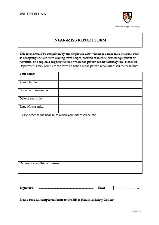Near Miss Reporting Template 6 Near Miss Reporting form Examples You’ll Want to Copy