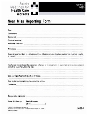 Near Miss Reporting Template 8 Near Miss Reporting form Template Aakfj