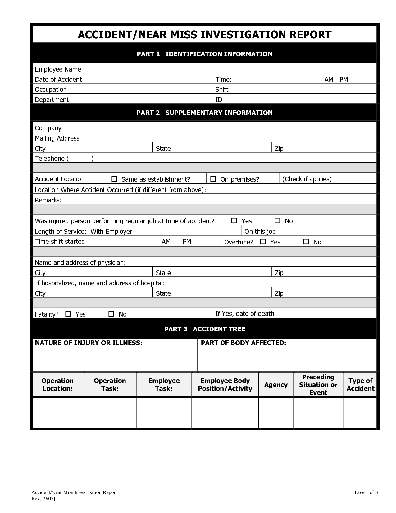 Near Miss Reporting Template Near Miss Report form Template Invitation Templates