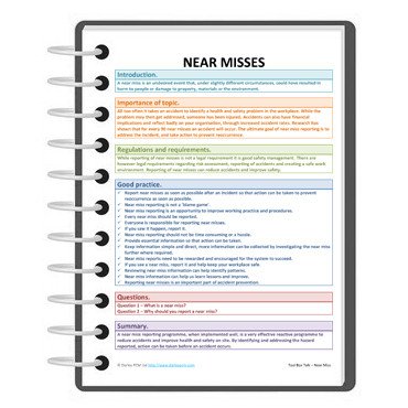 Near Miss Reporting Template tool Box Talk for Near Miss Reporting Free