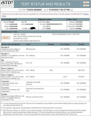 Negative Std Test Results form Index Of Cdn 18 1996 799