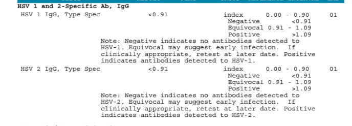 Negative Std Test Results form Std Testing Example Test Results