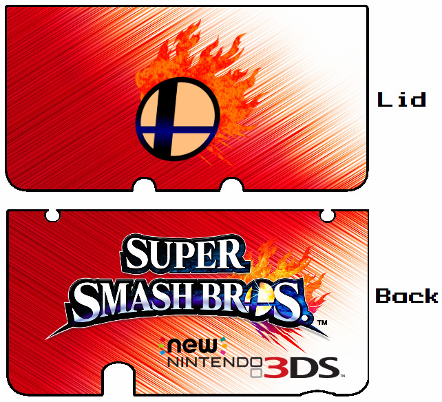 New 3ds Xl Skin Template New 3ds Xl Super Smash Bros Skin Lid and Back by