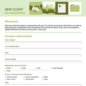 New Client form Template formcentral Template Exchange