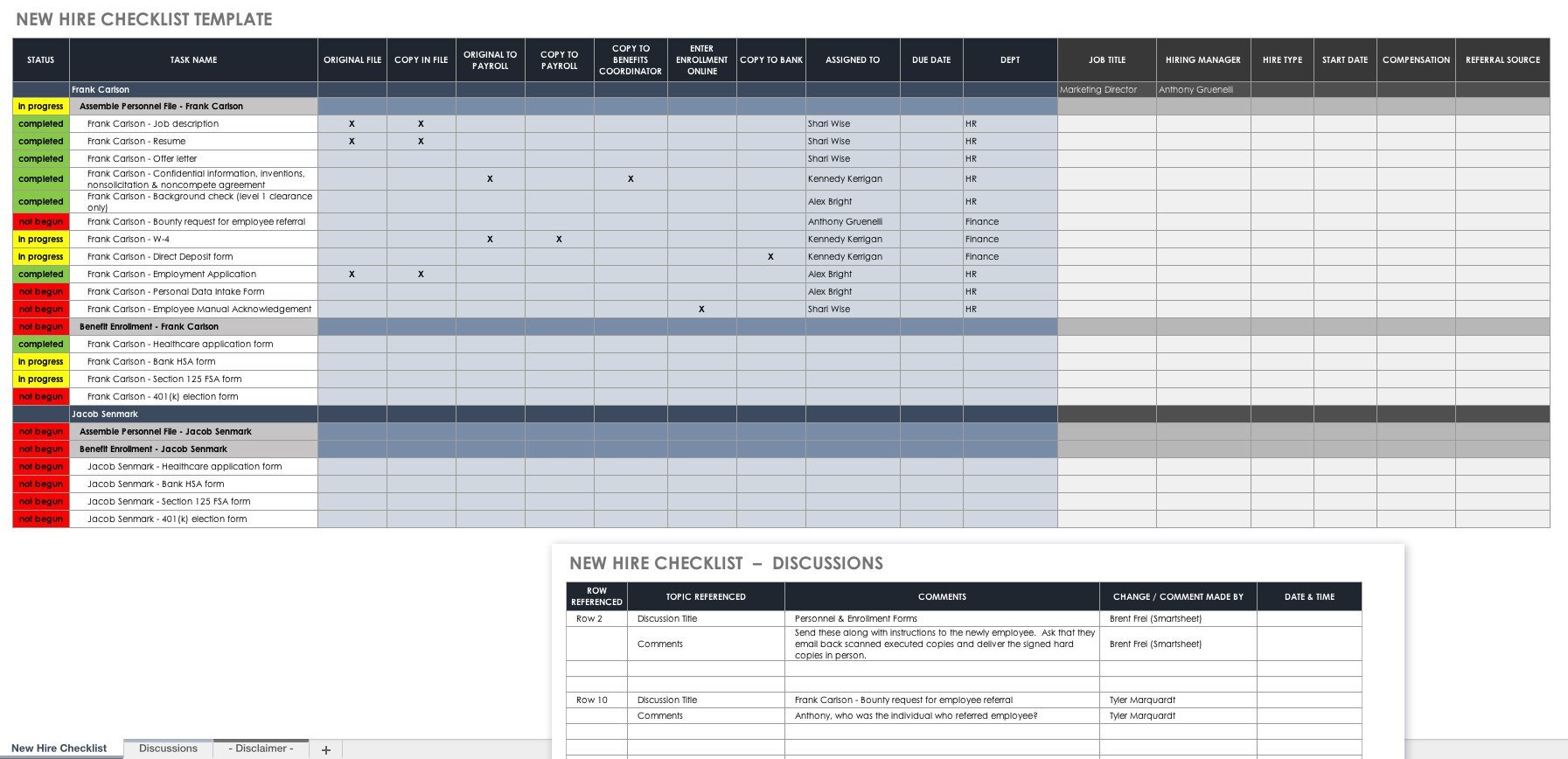 New Employee Checklist Template Excel Employee Boarding Process Tips and tools