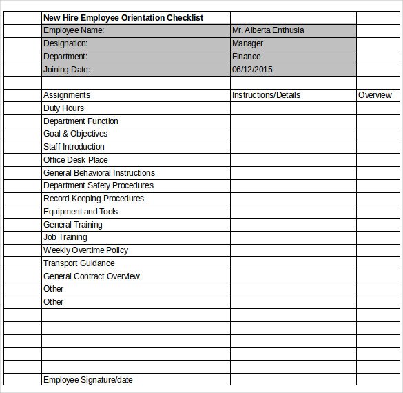 New Employee Checklist Template Excel New Employee orientation Checklist Excel