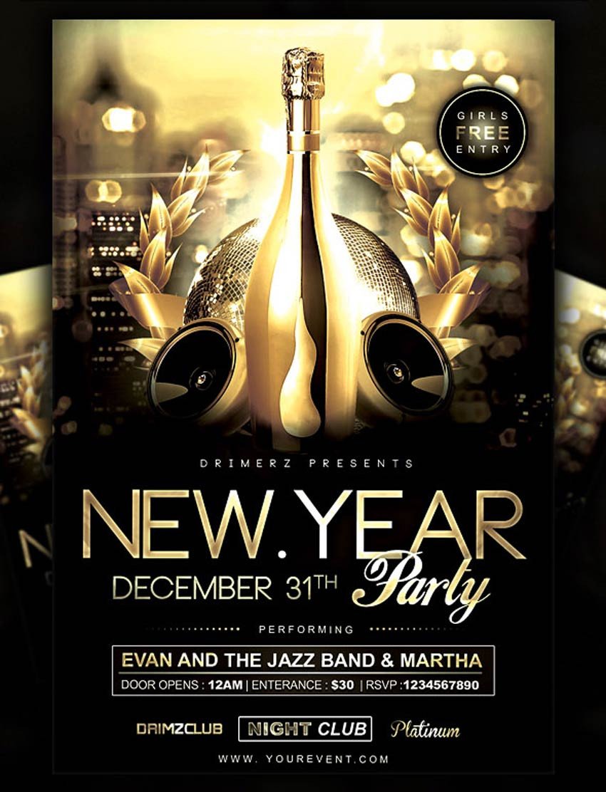 New Year Eve Flyer 30 Best New Year S Eve Flyers and Invitations