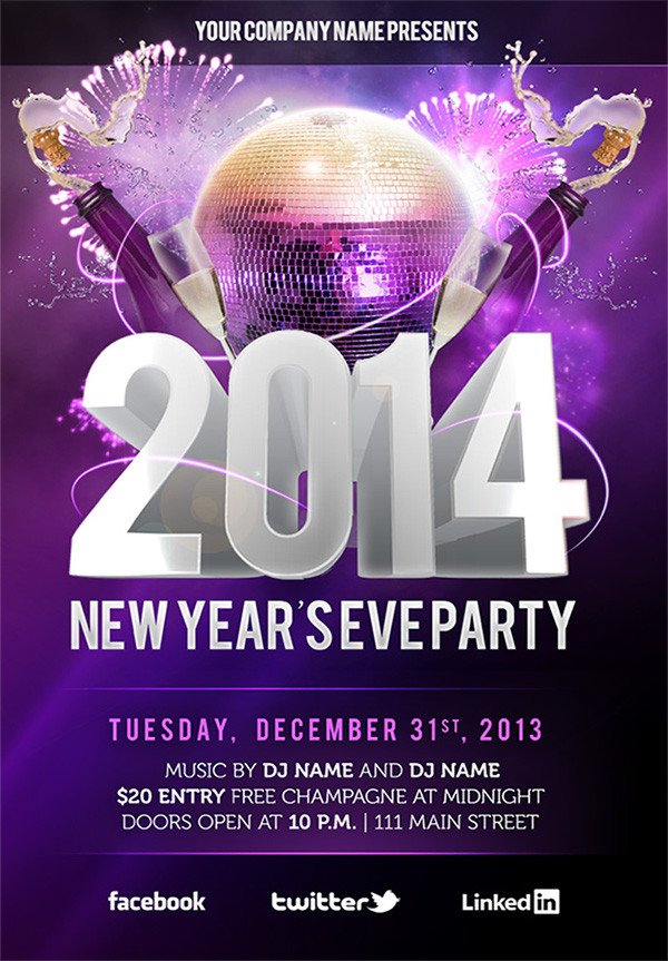 New Year Eve Flyer Free New Year’s Eve Psd Party Flyer Template Download On