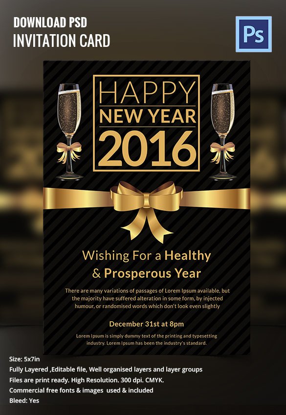 New Year Party Invitation Template 28 New Year Invitation Templates – Free Word Pdf Psd