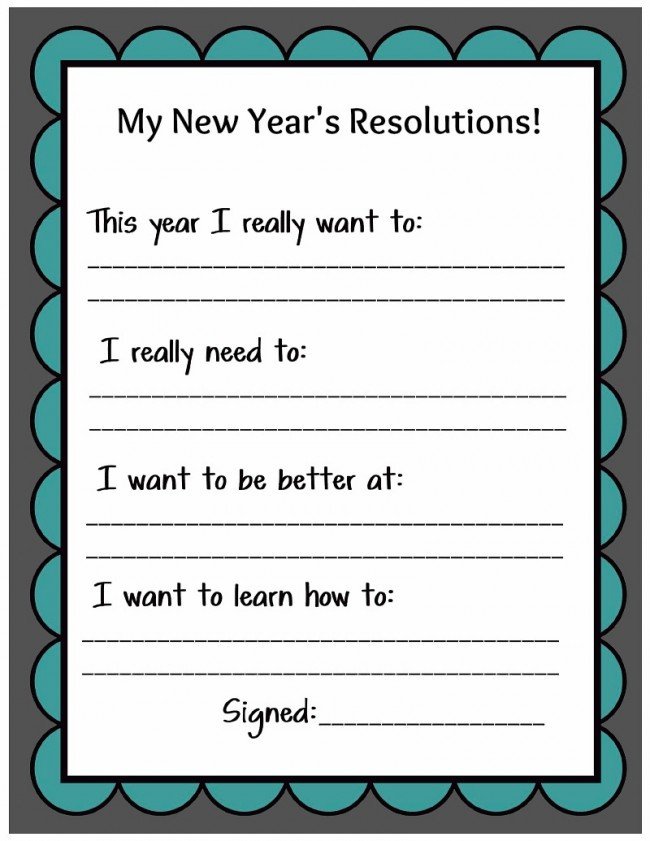 New Years Resolution Template Kid Friendly New Year S Resolution Printable