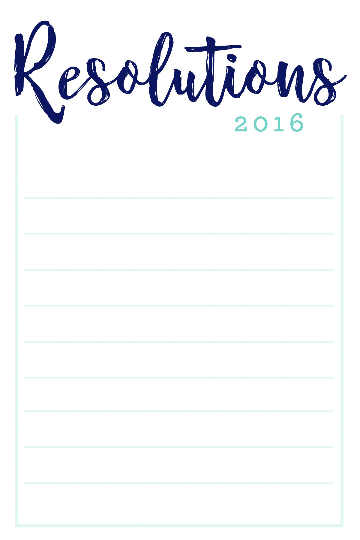 New Years Resolution Template New Year S Resolutions