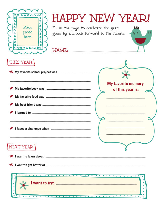 New Years Resolution Template Printable New Year S Resolution Template