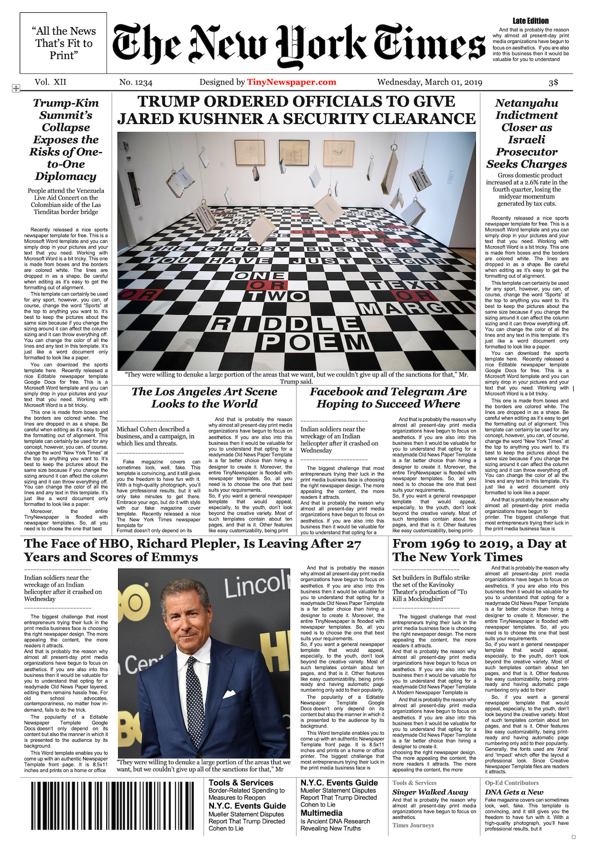 New York Times Template New York Times Front Page Template