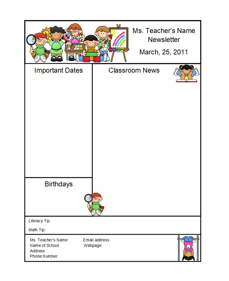 Newsletter Templates for Preschool 50 Creative Preschool Newsletter Templates Tips