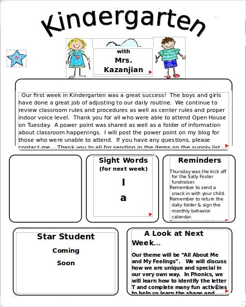 Newsletter Templates for Preschool 9 Kindergarten Newsletter Templates Free Sample