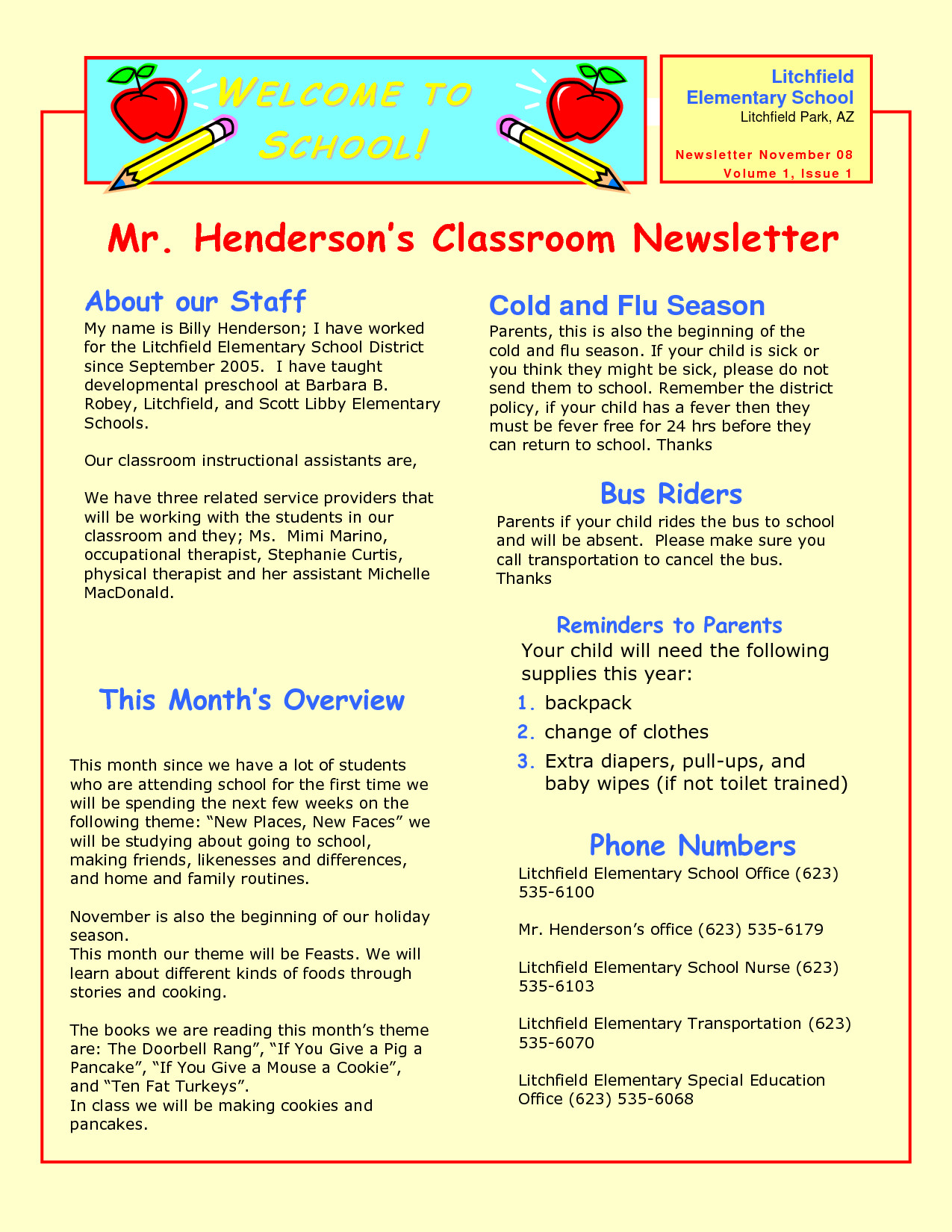 Newsletter Templates for Preschool Preschool Newsletter Samples