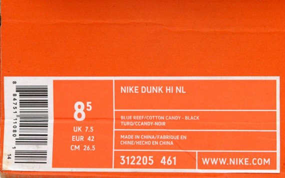Nike Box Label Template Undefeated Undftd X Nike Dunk High Nl May 2005