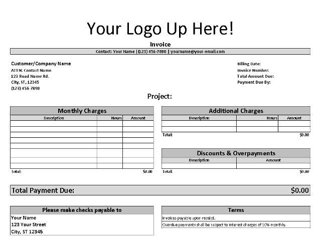 Non Profit Invoice Template Free Invoice Template for Freelancers and Small Business