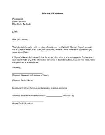 Notarized Letter Of Residency How to Write A Letter for Proof Of Residence with Sample