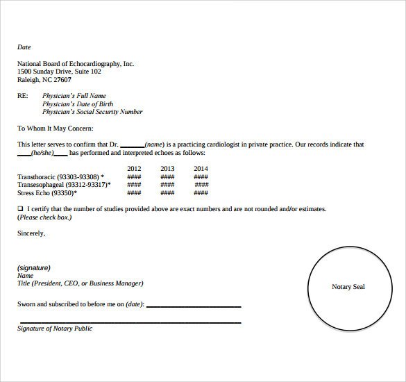 Notarized Letter Template Word 10 Sample Notarized Letters Pdf Word