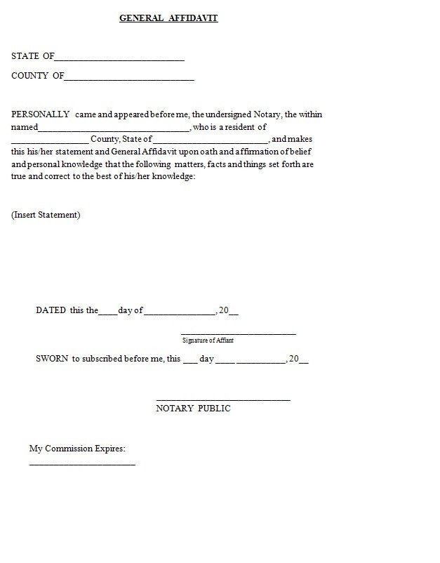 Notarized Letter Template Word 33 Printable Affidavit form Template Examples Thogati