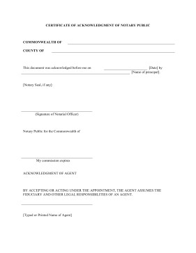 Notary Signature Block Template Printable Acknowledgement Of Notary Public Legal Pleading