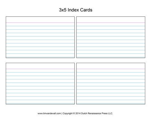 Note Card Template Free Printable Index Card Templates 3x5 and 4x6 Blank Pdfs