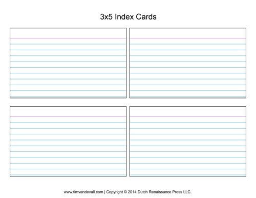 Note Card Template Word Printable Index Card Templates 3×5 and 4×6 Blank Pdfs