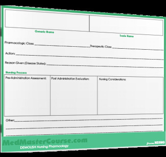 Nursing Drug Card Template Drug Card Template