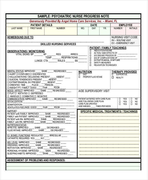 Nursing Progress Notes Examples 19 Progress Note Examples & Samples Pdf Doc