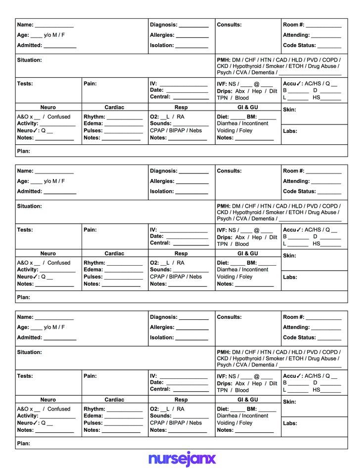 Nursing Report Sheet Template Free Mini Sbar Nursing Report Sheet Sbar Brain Sheets