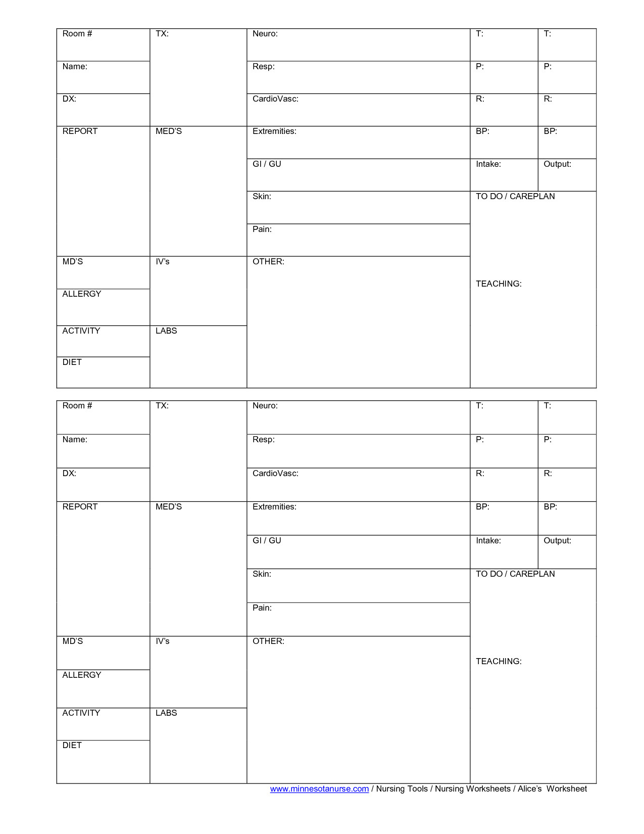 Nursing Report Sheet Template Nurse Report Sheet On Pinterest