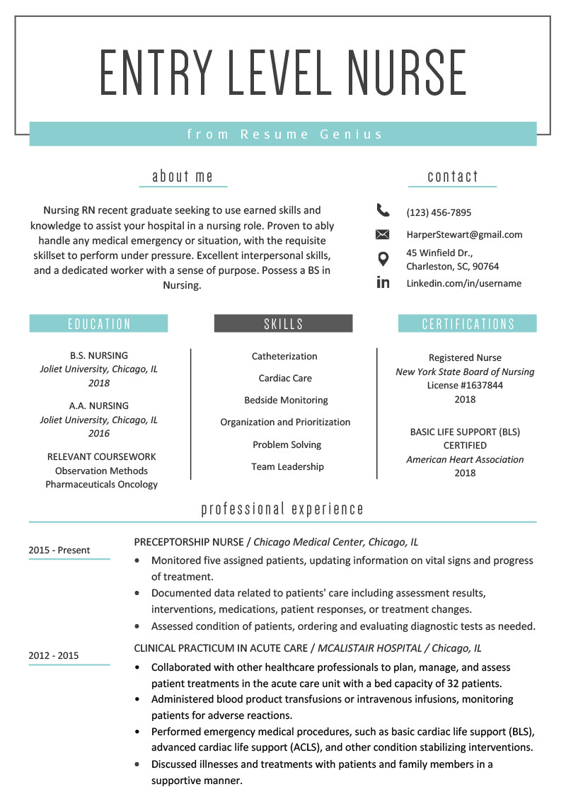 Nursing Student Resume Template Entry Level Nurse Resume Sample