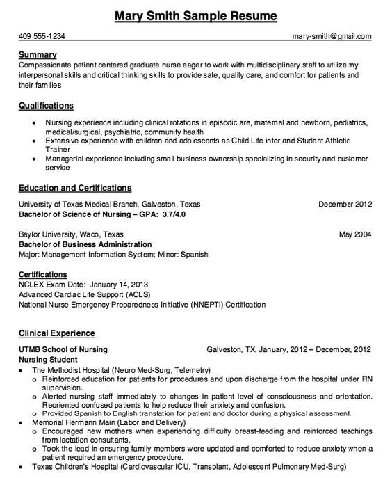 Nursing Student Resumes Examples Pinterest • the World’s Catalog Of Ideas