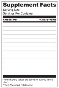 Nutrition Label Template Excel Blank Nutrition Label