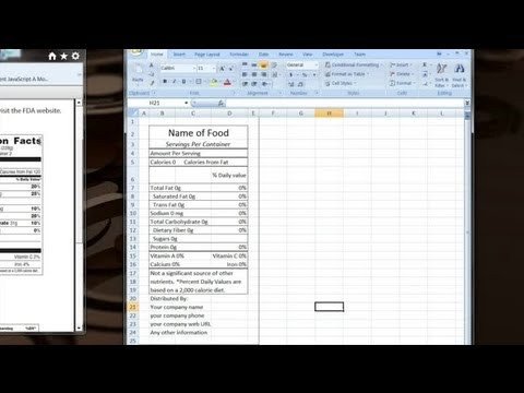 Nutrition Label Template Excel Nutrition Label Template Excel