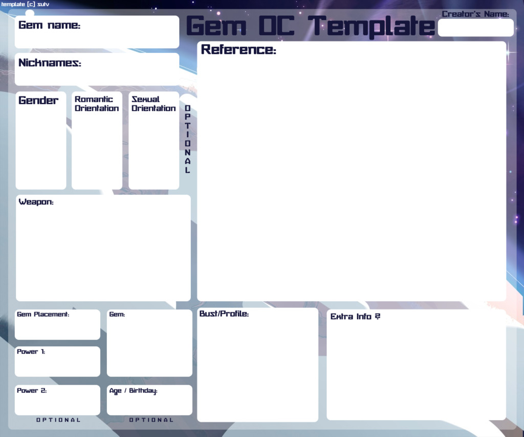 Oc Reference Sheet Template 30 Of Oc Information Template