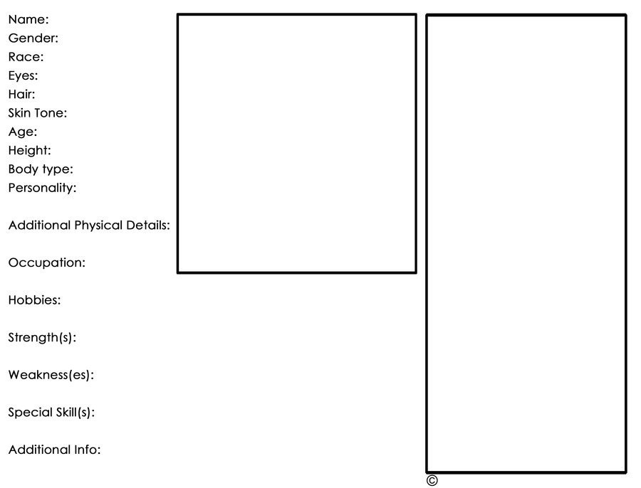 Oc Reference Sheet Template 30 Of Oc Information Template