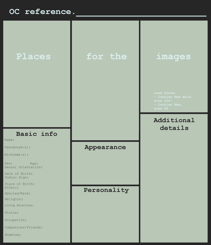 Oc Reference Sheet Template Oc Reference Template by Amaryllex On Deviantart