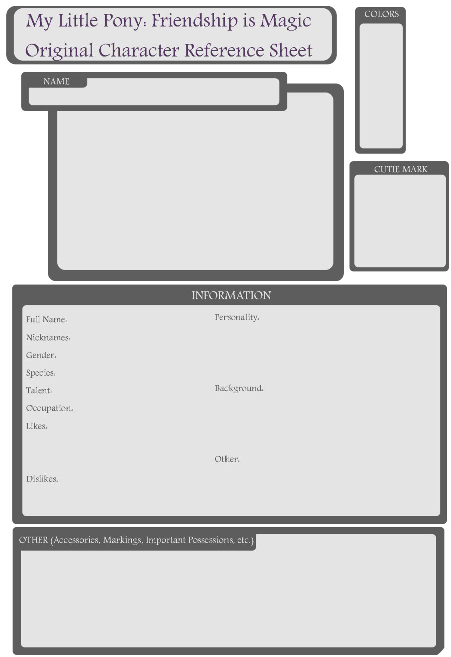 Oc Reference Sheet Template Pony Oc Blank Reference Sheet by origamizombie On Deviantart