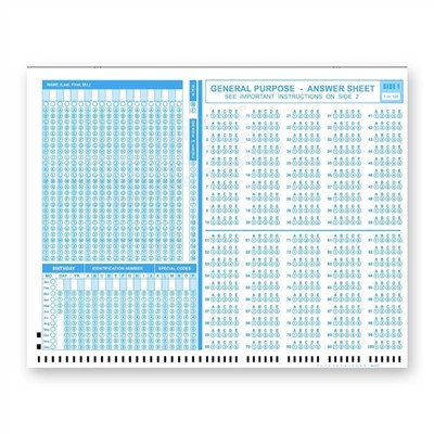 Office Depot Scantron 882 8 1 2&quot; X 11&quot; General Purpose Scantron Answer Sheet Pack Of 10