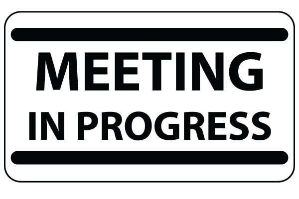 Office Door Signs Templates Printable Meeting In Progress Sign In Black Bold Free