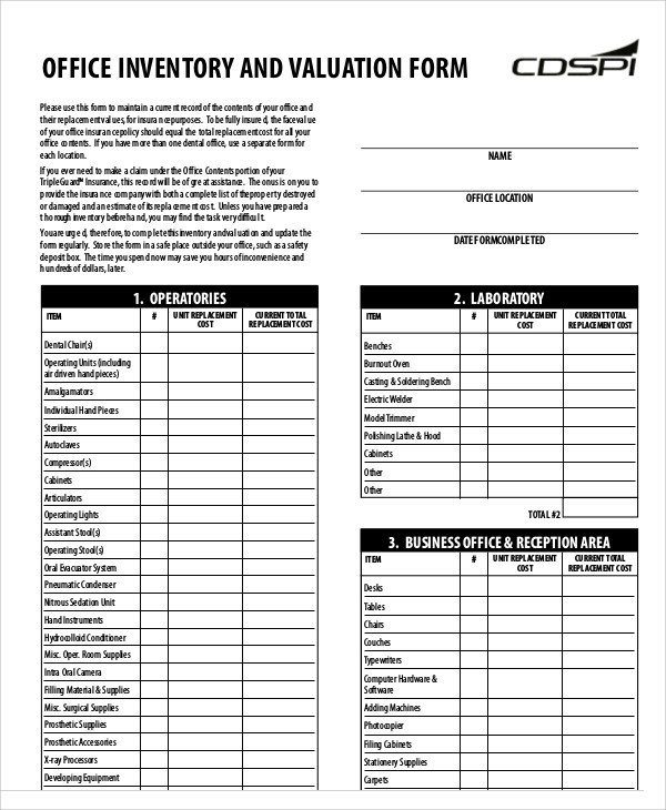 Office Supplies Inventory Template 7 Fice Inventory Templates Free Sample Example