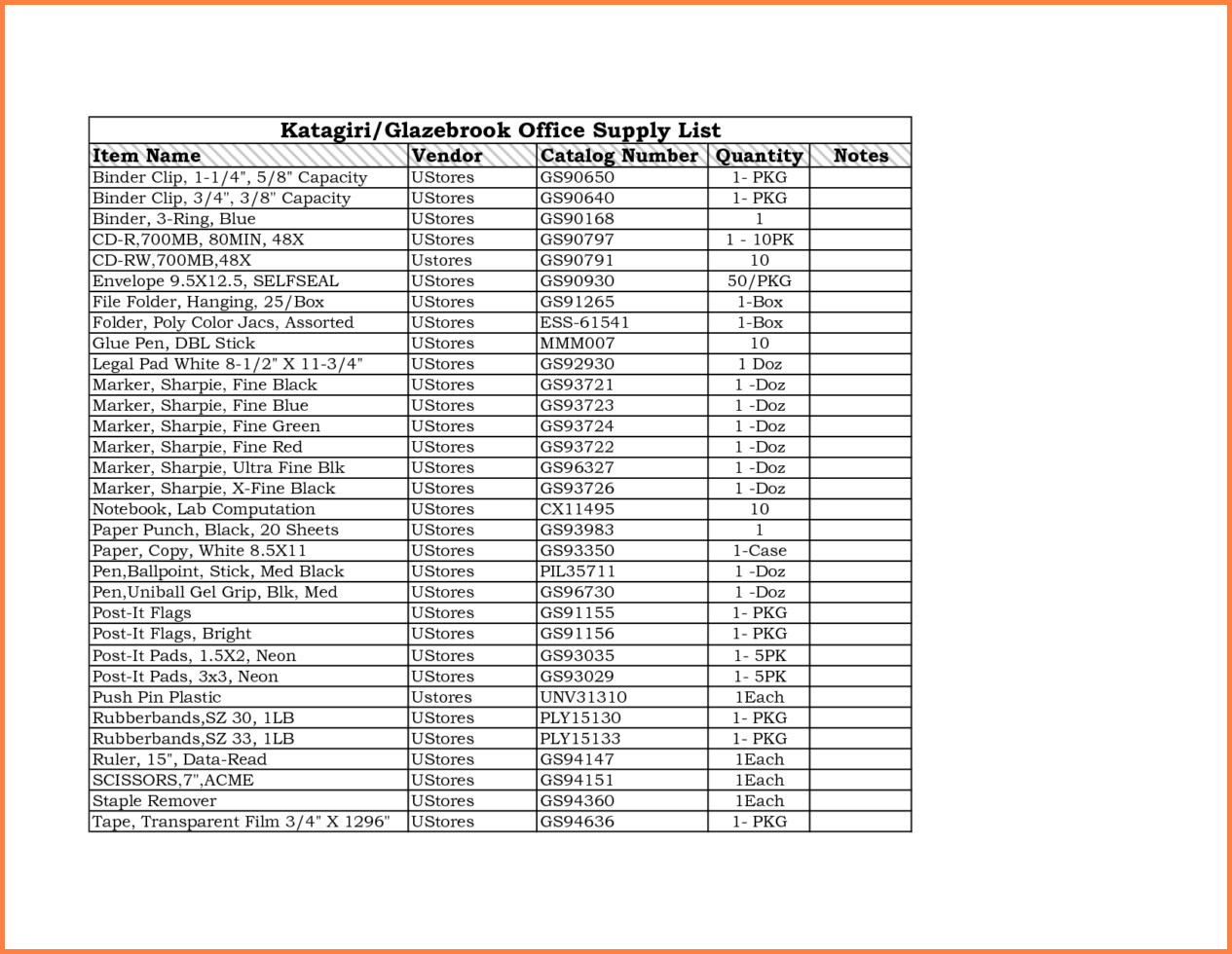 Office Supplies Inventory Template 8 Office Supplies Inventory Spreadsheet