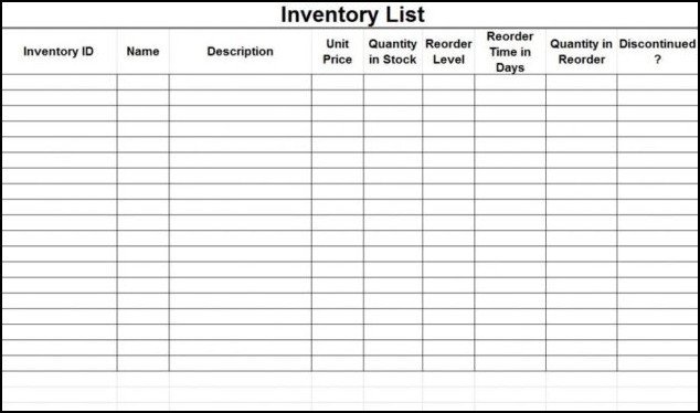 Office Supplies Inventory Template Supplies Inventory Spreadsheet