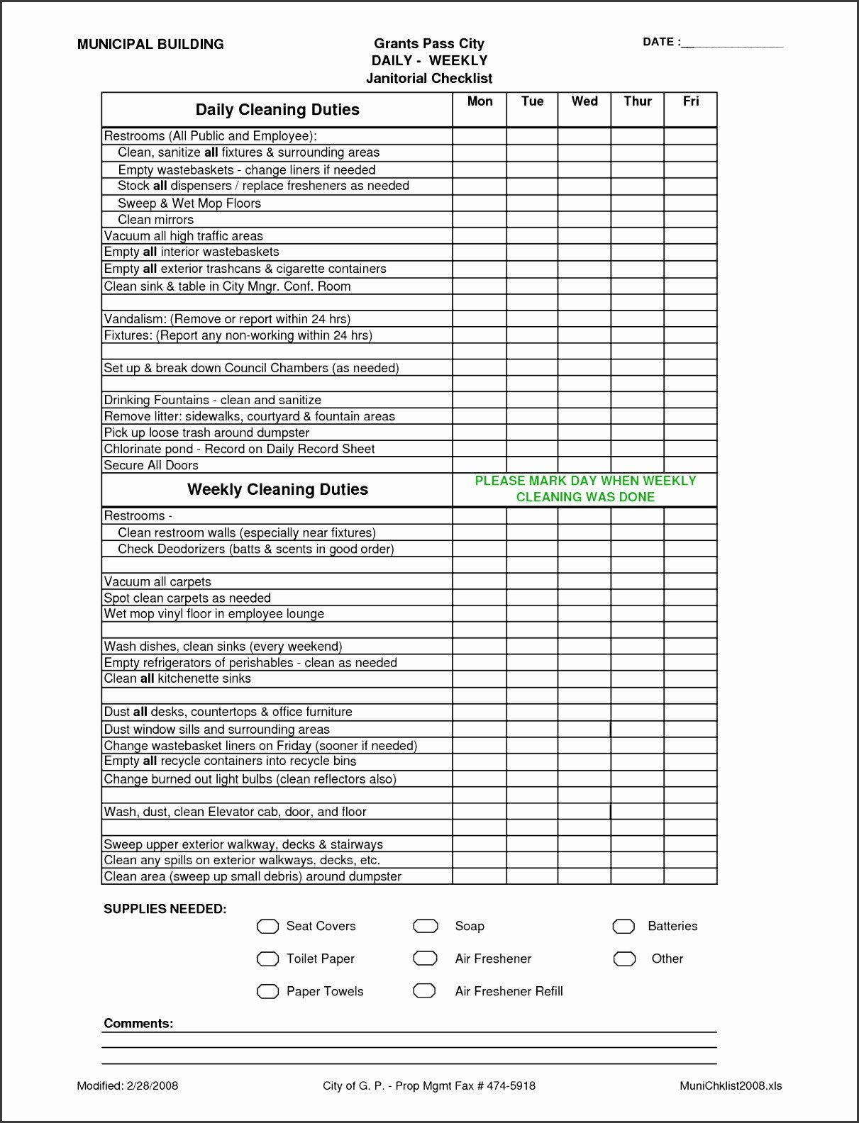 Office Supply Checklist Template Excel 6 Fice Supply Checklist Template Excel