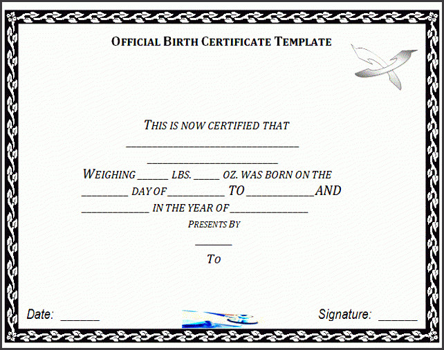 Official Birth Certificate Template 6 Birth Certificate Templates Sampletemplatess